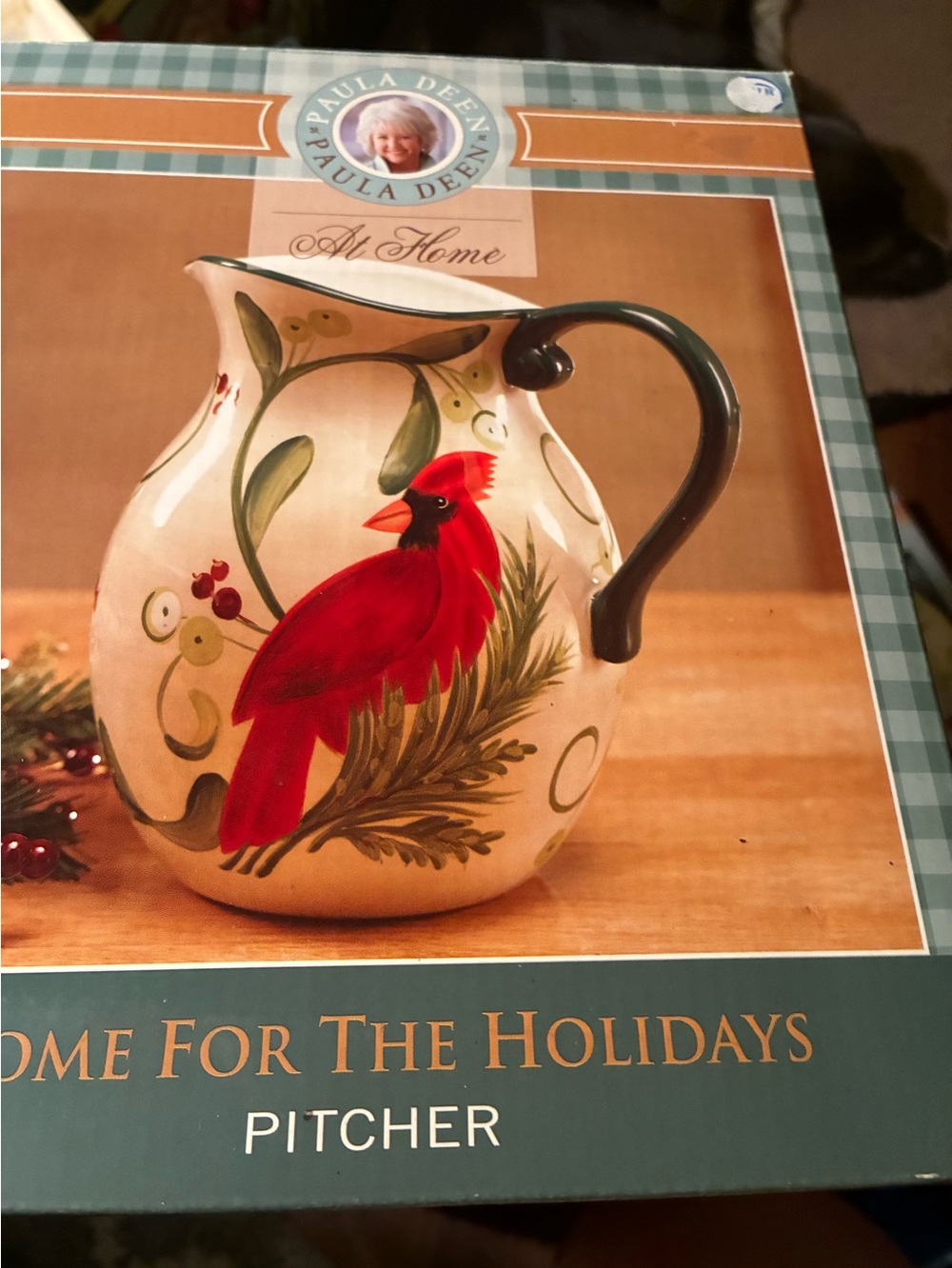 Home Holiday Red Cardinal Ceramic Pitcher . Brand New